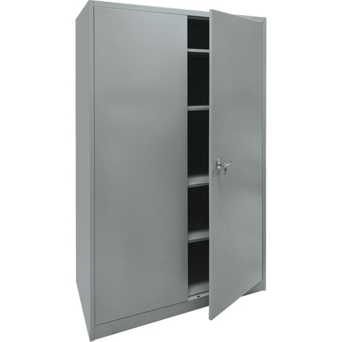 Armoire de rangement, Acier, 4 Tablettes, 78" h x 48" la x 24" P, Gris Cintas