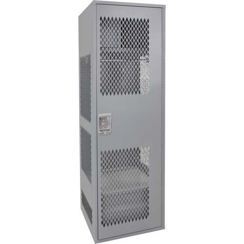 Casier pour &eacute;quipement avec porte, Acier, 24" la x 18" p x 72" h, Gris Cintas