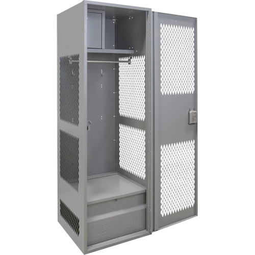Casier pour &eacute;quipement avec porte, Acier, 24" la x 18" p x 72" h, Gris Cintas