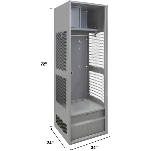Casier pour &eacute;quipement, Acier, 24" la x 24" p x 72" h, Gris Cintas