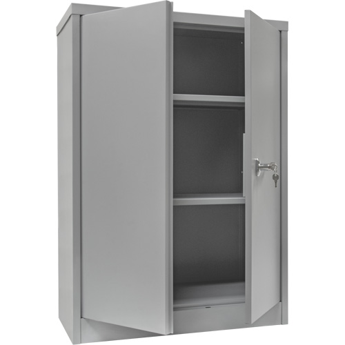 Armoire de rangement &agrave; hauteur de comptoir, Acier, 2 Tablettes, 42" h x 30" la x 15" P, Gris Cintas