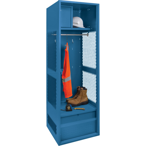 Gear Locker, Steel, 24" W x 18" D x 72" H, Dark Blue Cintas