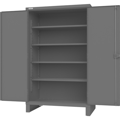 Armoire avec portes encastr&eacute;es en panneau perfor&eacute;, Acier, 4 Tablettes, 78" h x 48" la x 30" P, Gris Cintas