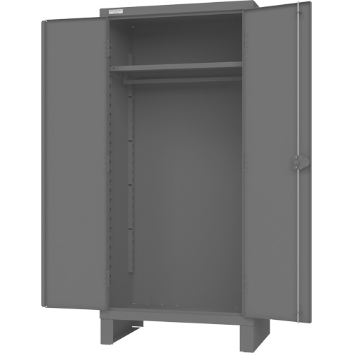 Armoire avec barre de suspension et portes encastr&eacute;es standards , Acier, 78" h x 36" la x 24" P, Gris Cintas