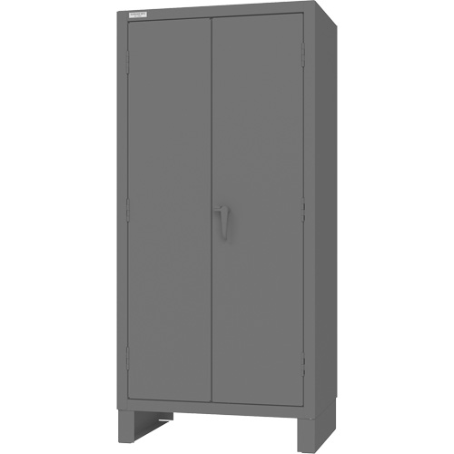 Armoire avec barre de suspension et portes encastr&eacute;es standards , Acier, 78" h x 36" la x 24" P, Gris Cintas