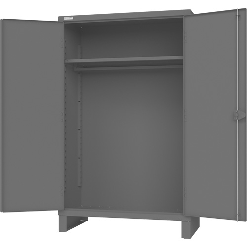 Armoire avec barre de suspension et portes encastr&eacute;es standards, Acier, 78" h x 48" la x 24" P, Gris Cintas