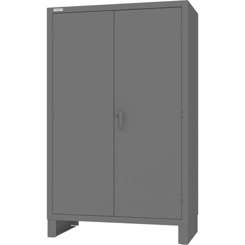 Armoire avec barre de suspension et portes encastr&eacute;es standards, Acier, 78" h x 48" la x 24" P, Gris Cintas
