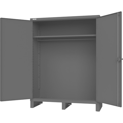 Armoire avec barre de suspension et portes encastr&eacute;es standards, Acier, 78" h x 60" la x 24" P, Gris Cintas