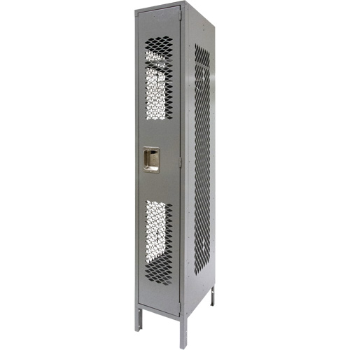 Casiers ventil&eacute;s, 12" x 18" x 78", Acier, Gris, D&eacute;mont&eacute;, Perfor&eacute; Cintas
