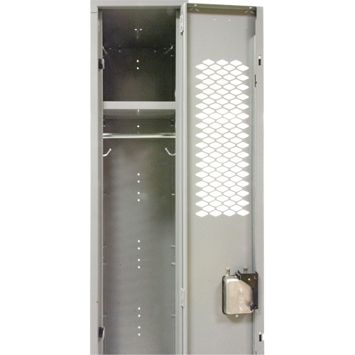 Vented Lockers, 12" x 18" x 88", Steel, Grey, Knocked Down, Perforated Cintas