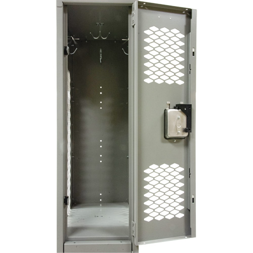Vented Lockers, 2 -tier, 12" x 18" x 88", Steel, Grey, Knocked Down, Perforated Cintas
