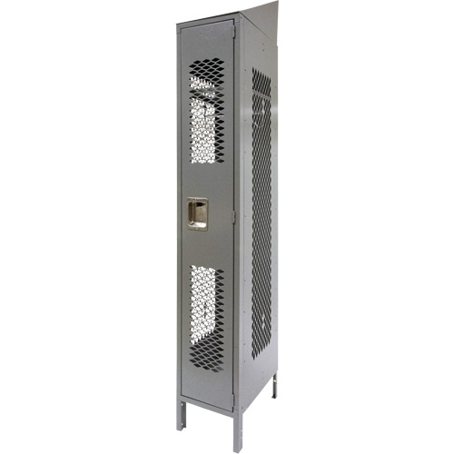 Casiers ventil&eacute;s, 12" x 18" x 88", Acier, Gris, D&eacute;mont&eacute;, Perfor&eacute; Cintas
