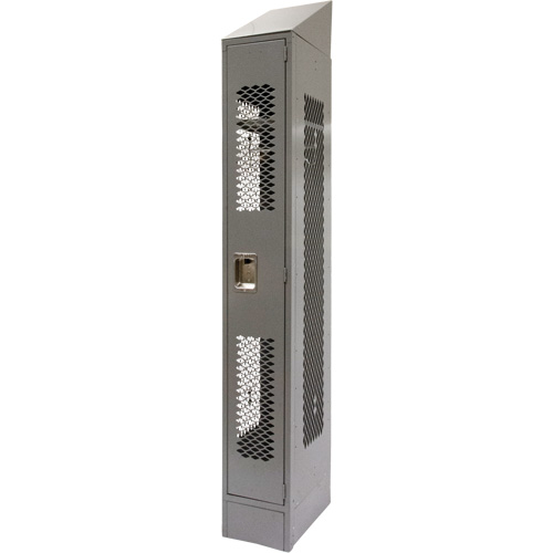 Vented Lockers, 12" x 18" x 88", Steel, Grey, Knocked Down, Perforated Cintas