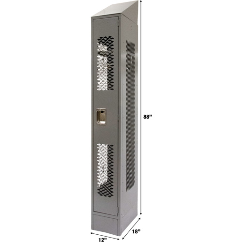Vented Lockers, 12" x 18" x 88", Steel, Grey, Knocked Down, Perforated Cintas
