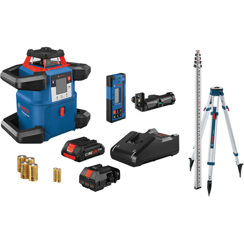 Ensemble laser rotatif horizontal auto-nivelant connect&eacute; Revolve4000, 4000' (1219,2 m), 635 N.m Cintas