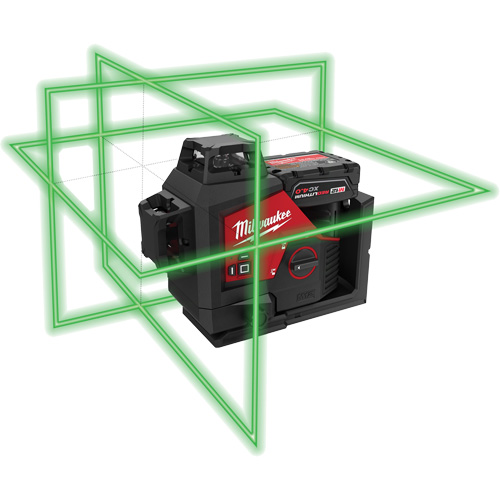 Ensemble de laser vert 360 degr&eacute;s &agrave; trois plans M12, 125' (38,1 m), 530 N.m Cintas