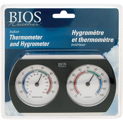 Indoor Thermometer/Hygrometer, 10°- 130° F ( -25° - 55° C ) Cintas