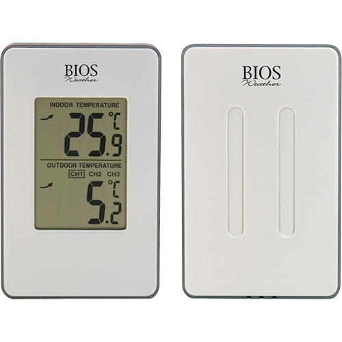 Thermom&egrave;tre sans fil int&eacute;rieur/ext&eacute;rieur, Sans contact, Analogique, 31-158°F (-35-70°C) Cintas
