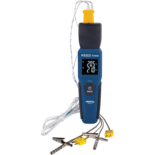Thermom&egrave;tre &agrave; thermocouple de s&eacute;rie intelligente R1640 avec sondes pour fourneau/cong&eacute;lateur, Contact, Num&eacute;rique, 32-122°F (0-50°C) Cintas