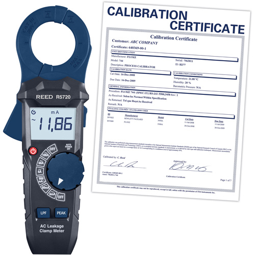 AC Leakage Clamp Meter with Calibration Certificate Cintas