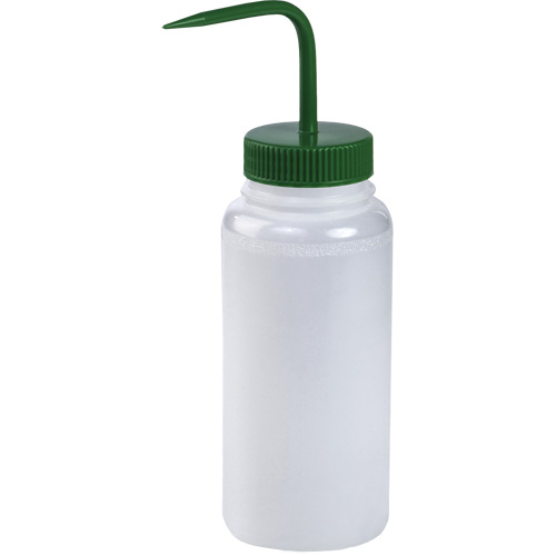 Wide-Mouth Polyethylene Wash Bottle with Green Polypropylene Cap Cintas
