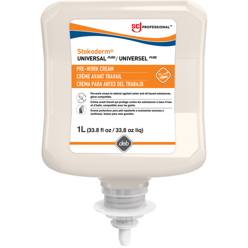 Cr&egrave;me sans silicone &agrave; appliquer avant de travailler Emulsion, Cartouche en plastique, 1000 ml Cintas