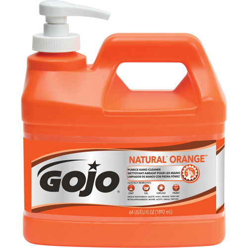 Nettoyant &agrave; mains Natural Orange, Pierre ponce, 1,89 L, Bouteille &agrave; pompe, Agrumes/Orange Cintas