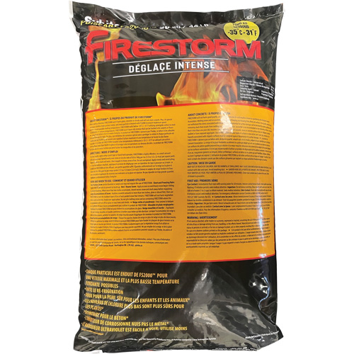 Firestorm Intense Ice Melters, Bag, 44 lbs. (20 kg), -35°C (-31°F) Melting Point Cintas