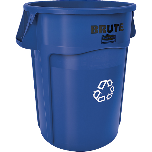 BRUTE&reg; Round Recycling Containers, Bulk, Plastic, 44 US gal. Cintas