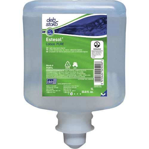 Nettoyant l&eacute;ger et pure pour les mains Estesol, Cr&egrave;me, 1 L, Recharge, Fraîcheur Cintas