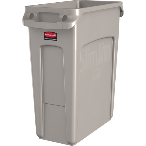 Slim Jim&reg; Vented Containers, Deskside, Polyethylene, 16 US gal. Cintas