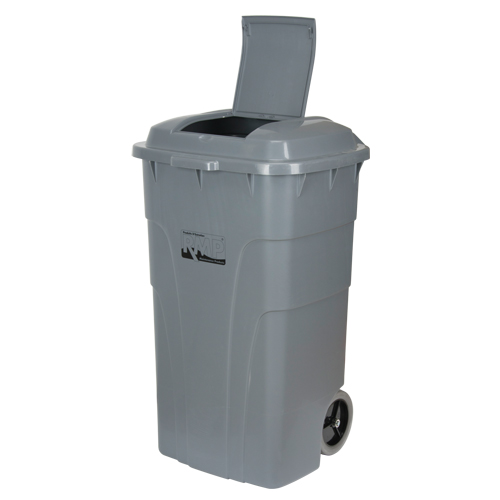 Roll Out Garbage Bin, Polyethylene, 65 US gal. Cintas