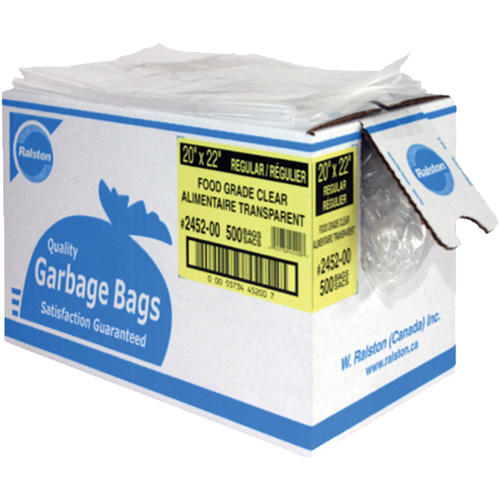 Food-Grade Garbage Bags, X-Strong, 35" W x 50" L, 0.92 mils, Clear Cintas