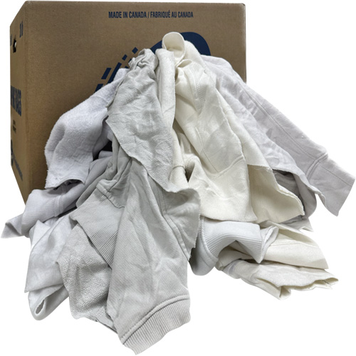 Wiping Rags, Fleece, White, 20 lbs. Cintas