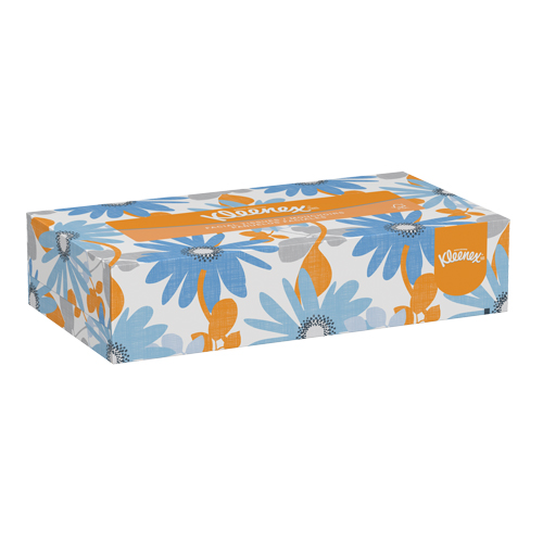 Kleenex&reg; Facial Tissue, 2 Ply, 8" L x 8-1/2" W, 125 Sheets/Box Cintas