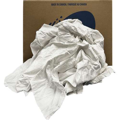 Recycled Wiping Rags, Cotton, White, 20 lbs. Cintas