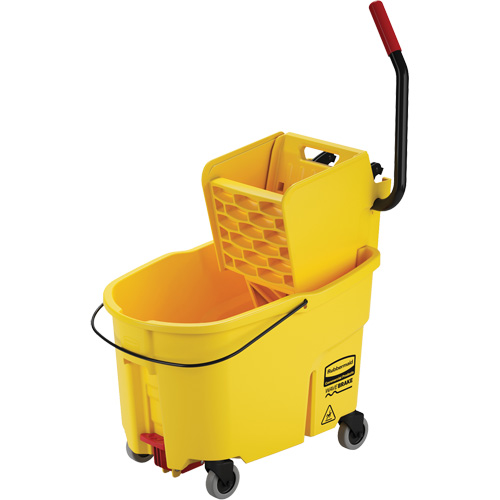 WaveBrake&reg; Mop Bucket & Wringer Combo Pack, Side Press, 11 US Gal. (44 Quart), Yellow Cintas