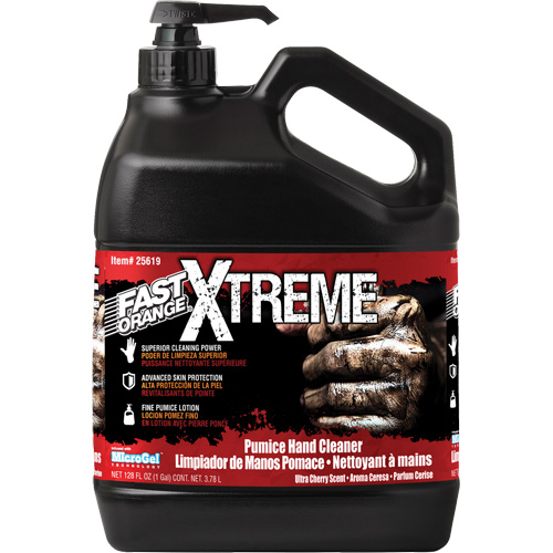 Nettoyant professionnel pour les mains Xtreme, Pierre ponce, 3,78 L, Bouteille &agrave; pompe, Cerise Cintas