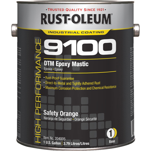 Base de mastic &eacute;poxy DTM du syst&egrave;me 9100, Orange s&eacute;curit&eacute;, Gallon Cintas