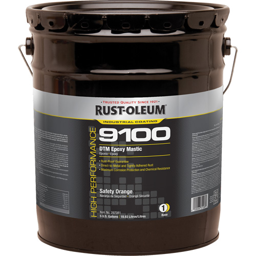 Base de mastic &eacute;poxy DTM du syst&egrave;me 9100, Orange s&eacute;curit&eacute;, 5 gal., Seau Cintas