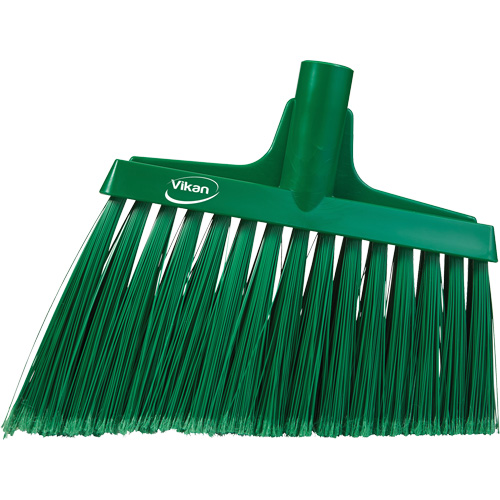 Angled Broom Head, Split Bristles, 11-1/2", Polyester, Green Cintas