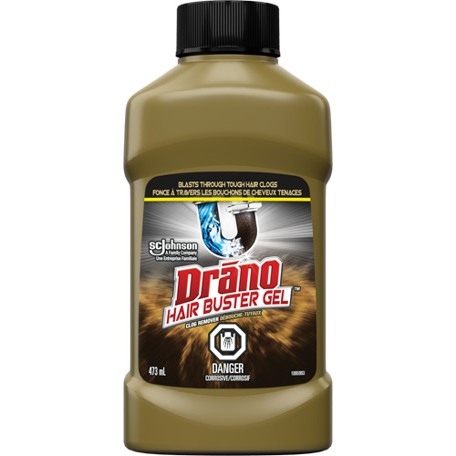 Produit d&eacute;bouchant extra puissant pour les bouchons de cheveux de Drano Cintas