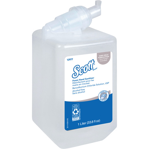 D&eacute;sinfectant en mousse sans alcool pour les mains Essential de Scott, 1000 ml, Cartouche de recharge, 0% alcool Cintas
