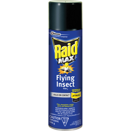 Raid&reg; Max&reg; Flying Insect Killer, 500 g, Aerosol Can, Solvent Base Cintas