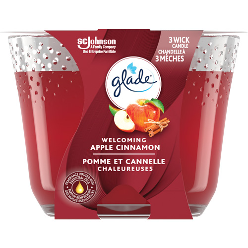 Chandelle &agrave; trois m&egrave;ches Glade, Pomme cannelle Cintas