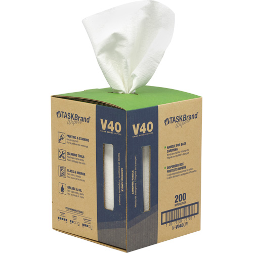 Essuie-tout de s&eacute;rie de qualit&eacute; V40 TaskBrand, Tout usage, 12" lo x 10" la Cintas