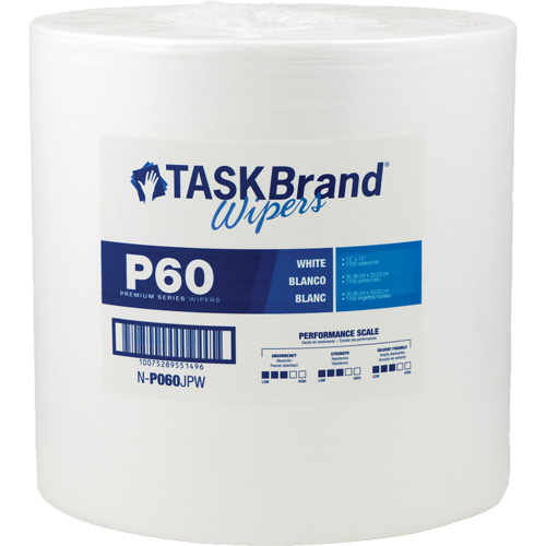 Chiffons de premi&egrave;re qualit&eacute; P60 TaskBrand, Tout usage, 13" lo x 12" la Cintas