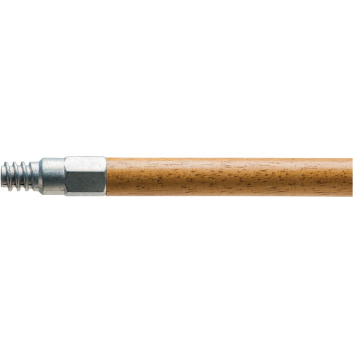 Handle with Metal Tip, Wood, ACME Threaded Tip, 1-1/8" Diameter, 60" Length Cintas