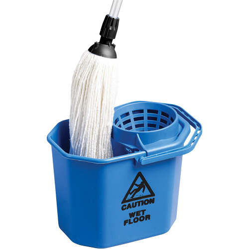 Heavy-Duty Mop Cone Pail, Strainer, 3 US Gal. (12 Quart), Blue Cintas