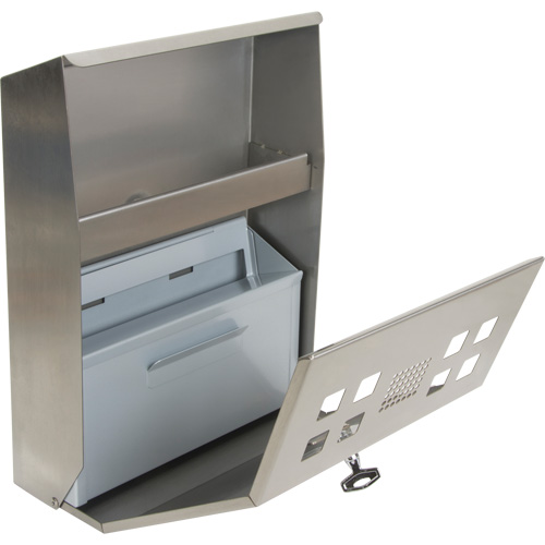 Smoking Receptacle, Wall-Mount, Stainless Steel, 1.6 Litres Capacity, 13-4/5" Height Cintas